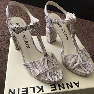 Off White/Black Snake Print Heels